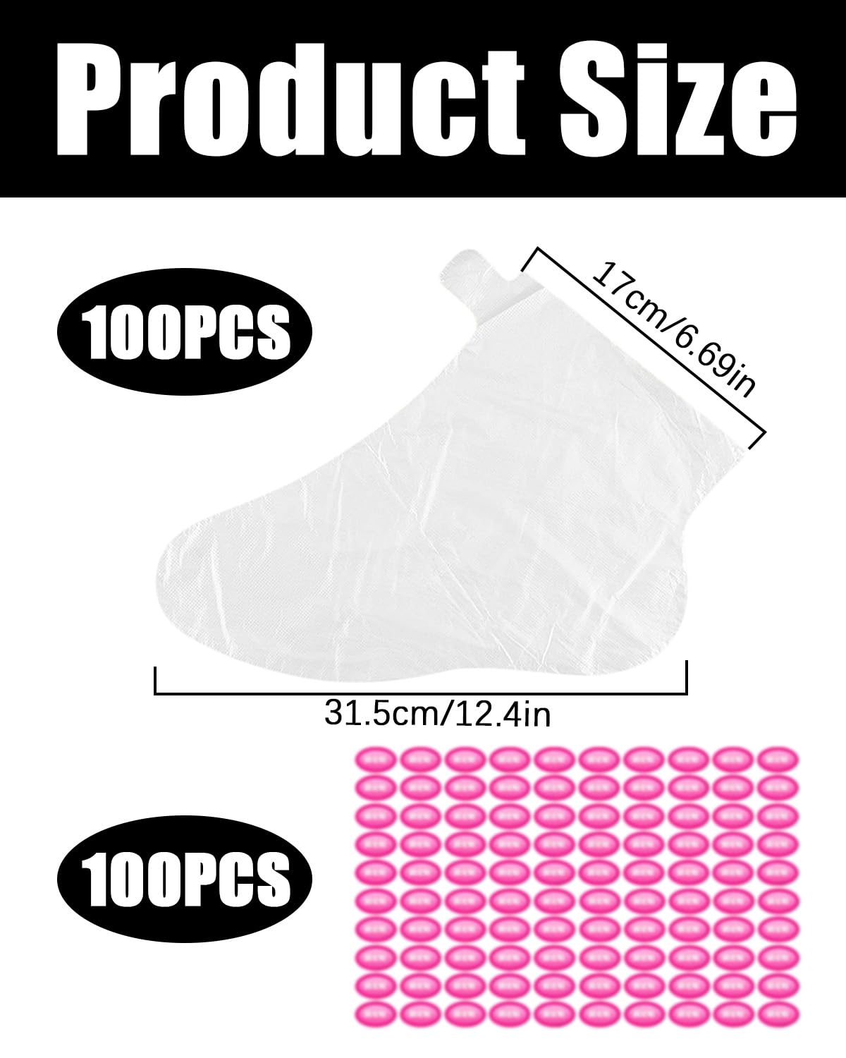 Copripiedi monouso in plastica misura universale 31.5x17 cm impermeabile antiolio per cura piedi paraffina