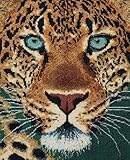 AYAOYANGGO Tier Cross Stitch Kit Cartoon-Leopard Vorgedruckte Kreuzstich-Sets Für Erwachsene，Diy-Wandkunst-Dekor Für Anfänger 11CT 80x100cm