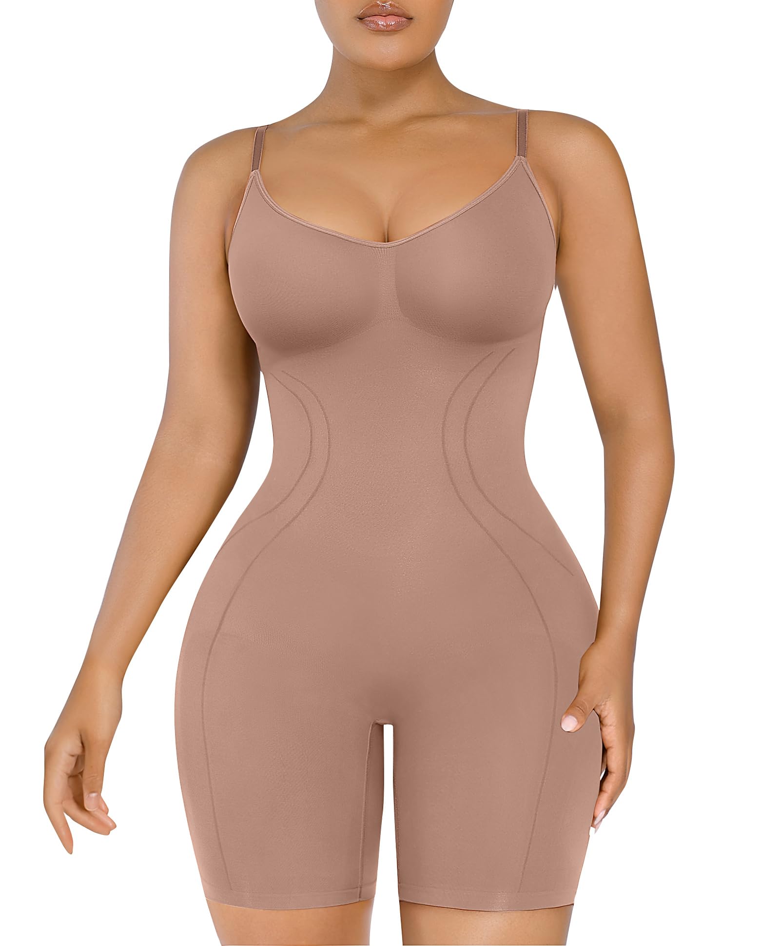 SHAPELLX Shapewear for Women Tummy Control Compression Seamless Body Shaper  Slimming Bodysuit Top Thigh Slim Butt Lift