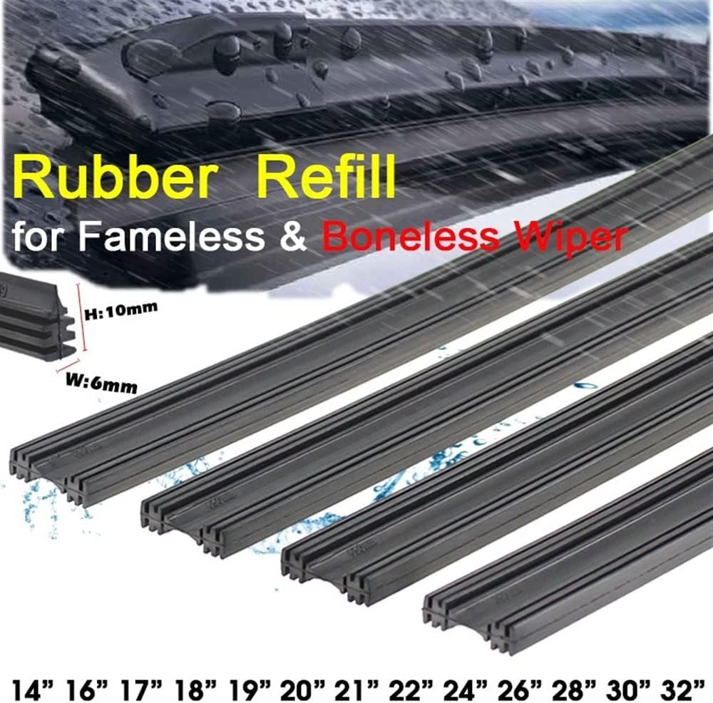OEM Quality 4PCS Frameless Car Windshield Windscreen Wiper Blade Soft Vehicle Insert Rubber Strip (Refill) 6mm 14"16"17"18"19"20"21"22"24"26"28"30''32'' Perfect fit for windshields (Size : 30 inch 75