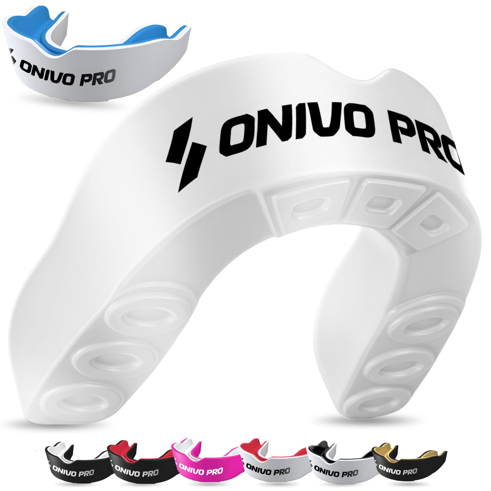 Dual Layer Sports Mouth Guard for Kids & Junior Below 11 Years, Premium Protection Gum Shield Kids with Case, Boil and Bite Mouthguard for Boxing, Rugby, MMA, Karate, Hockey & Contact Sports