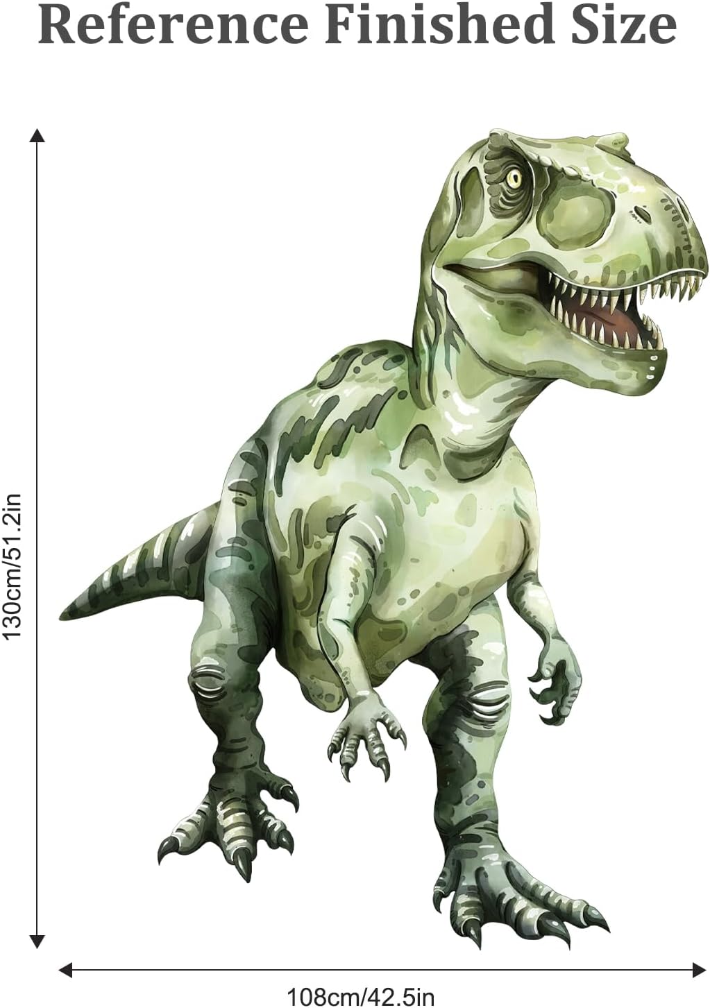 Large Dinosaur Wall Decals, Tyrannosaurus Dino Wall Stickers Vinyl Peel and Stick Wall Decal Self Adhesive Wall Art Sticker for Baby Nursery Kids Room Home Decor (W42.1*H51.2in) - Image 5