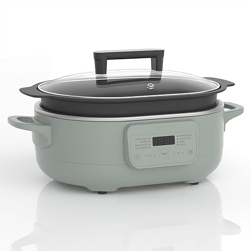 MAGNIFIQUE - Olla multicocción de 6 cuartos de galón, con cacerola 8 en 1 programable, horno holandés, pasta, antiadherente, apto para horno hasta disponible en Yaxa Costa Rica