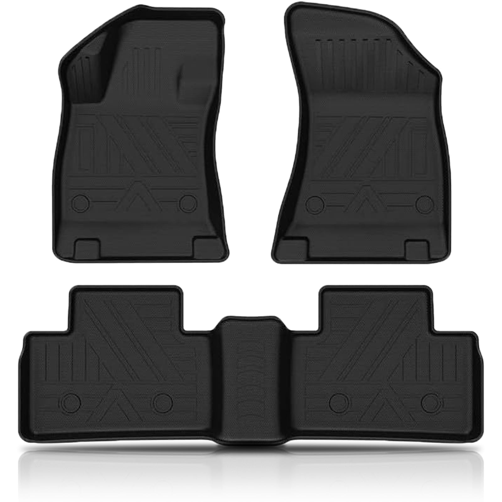 KUST Floor Mats for 2019-2025 Infiniti QX50 / 2022-2025 QX55 Accessories | Front Rear 2 Rows Car Mats, All Weather Protection, TPE Rubber, Raised Edge