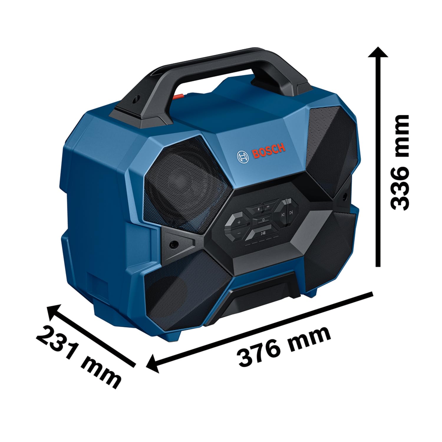 Bosch Professional 18V/ 12V System Enceinte Bluetooth Sans-Fil GPB 18V-6 C (Bluetooth, USB, Multi-Speaker Sound, sans batterie/chargeur)