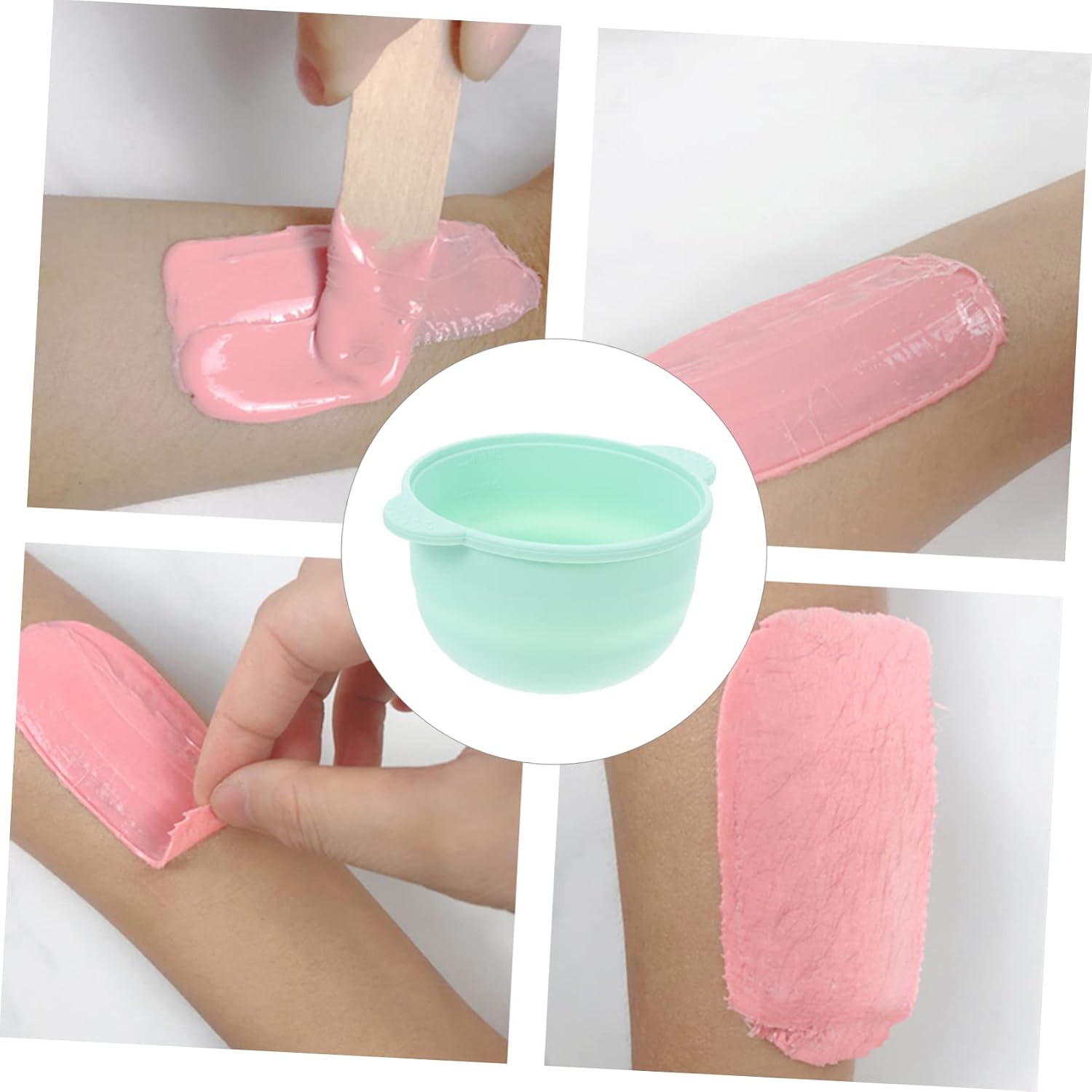 WOONEKY Non-stick Silicone Wax Melting Bowl for Wax Warmer Easy Clean Accessory for Home and Salon Use Practical Diy Heater Container Green