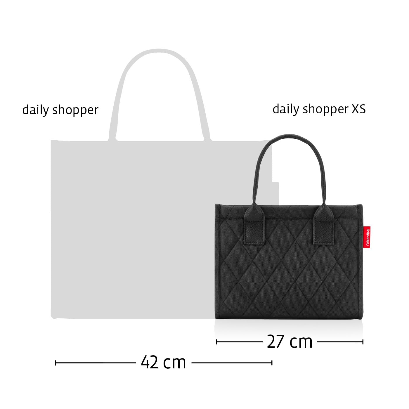 reisenthel Daily Shopper XS – La versione più piccola della nostra moderna shopper aerodinamica – una pratica borsa a tracolla rettangolare.
