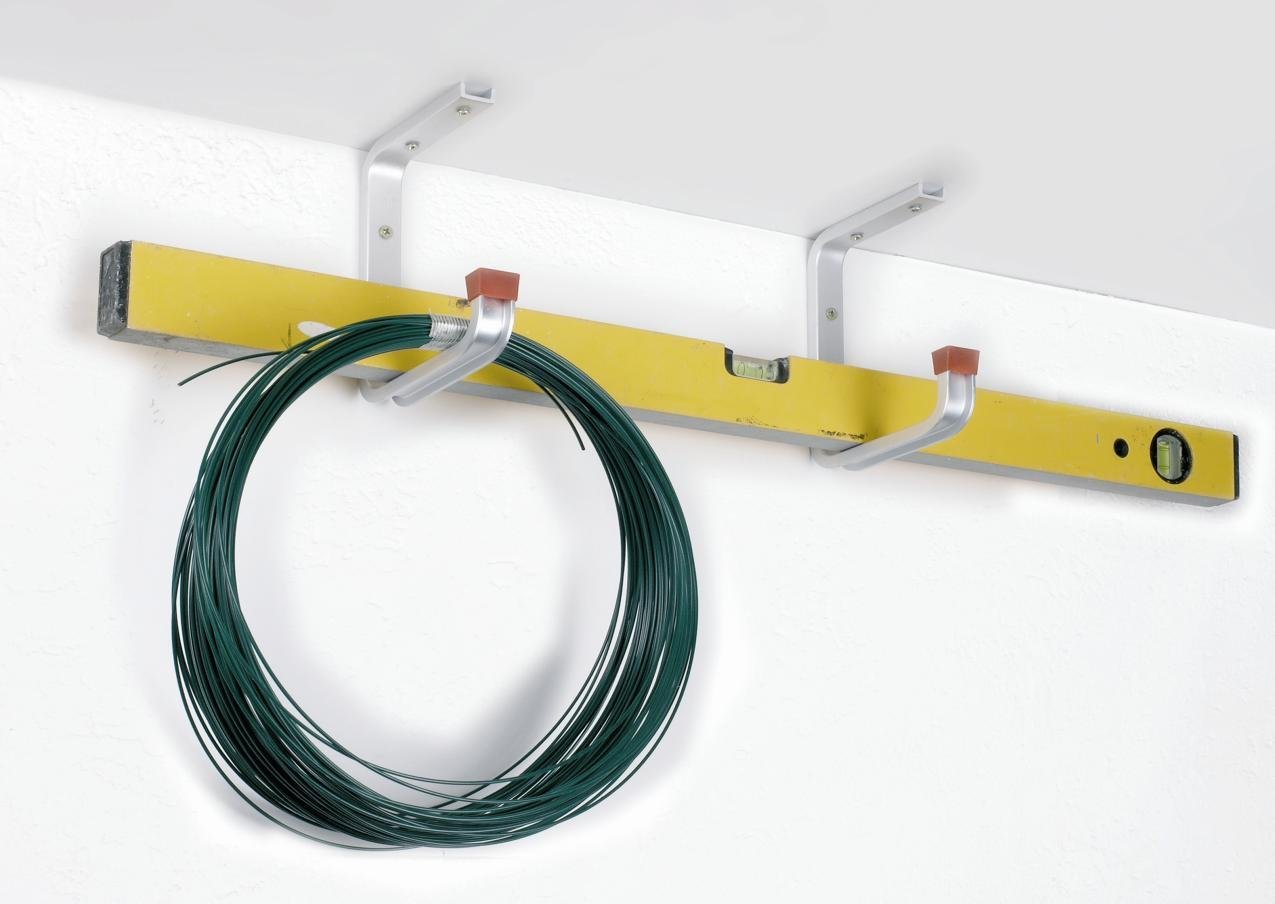 Alberts 856830 Crochet de plafond | au choix en différents tailles | coudé | aluminium | profondeur du crochet 120 mm | hauteur totale 160 mm | kit de 10