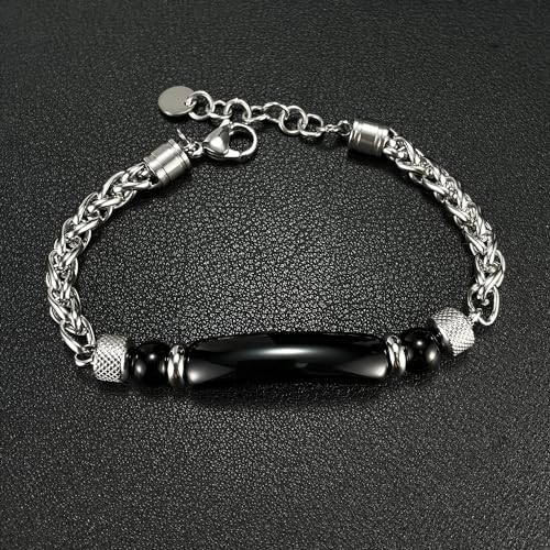 Bracelet for Men Stainless Steel Bracelet Hypoallergenic Sliver Link Bracelets Fade-Resistant, Adjustable Link Chain Design, Gift for Men