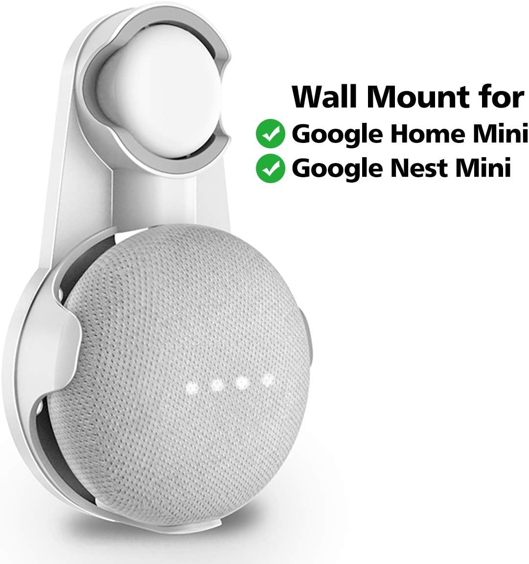 SPORTLINK Wall Mount for Google Nest Mini (2nd Gen), Outlet Hanger Compatible with Google Home Mini (1st Generation), Compact Holder Case Plug Hides The Original Long Cord (Grey)