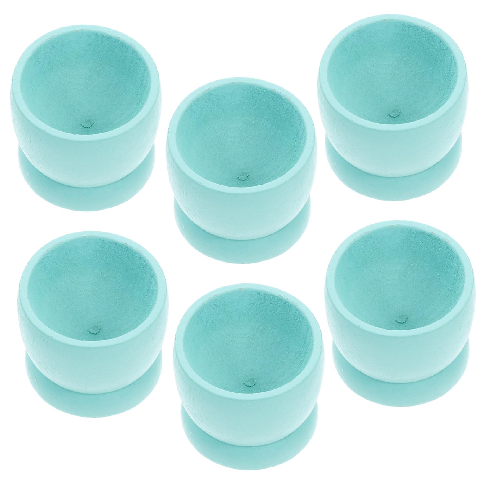 Garneck 6pcs Wooden Easter Egg Cups Creative Egg Holders for Safe Smooth Surface Practical Storage for Kitchen Countertop for Display