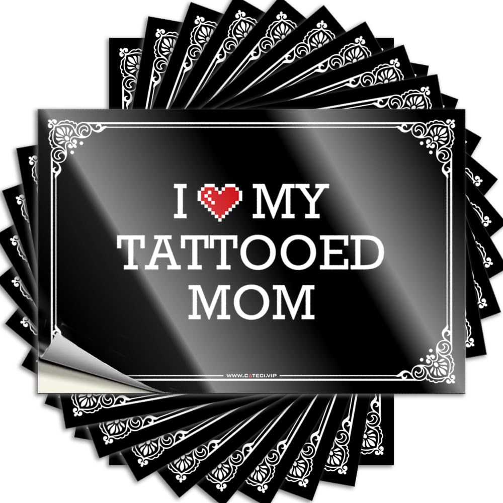 Stickers Vintage Home Decor Custom Stickers, Case Waterproof I Love My Tattooed Mom for Hydro Flask | Good Vinyl Decals for Travel Holiday Gift(8X12CM)