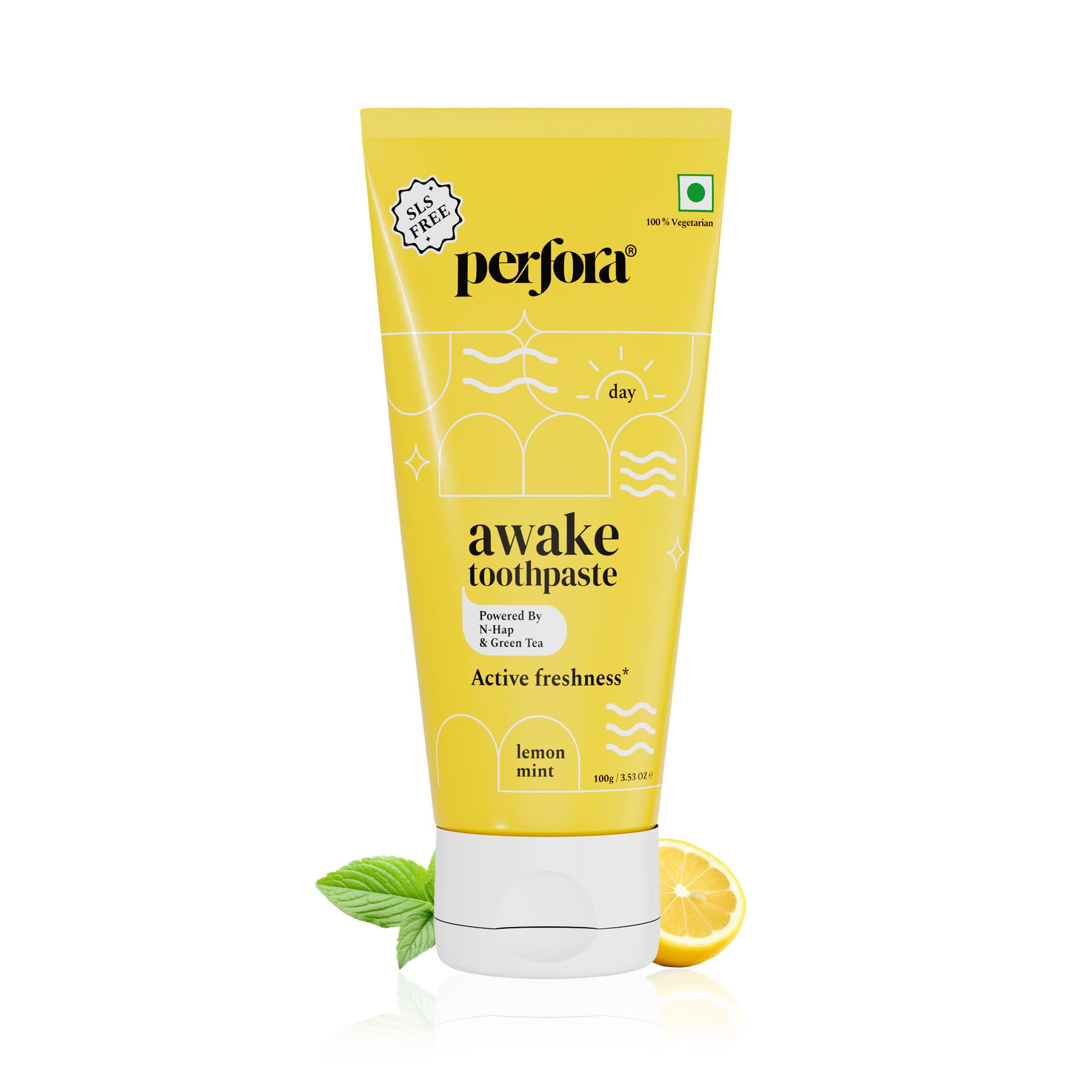 Perfora Awake Toothpaste -100g | For Active Freshness & Cavity Prevention | Fluoride & SLS Free Tooth paste For Adults & Kids | N-Ha For Teeth Remineralisation | Healthy Gums & Oral Care | Lemon Mint-picture-27