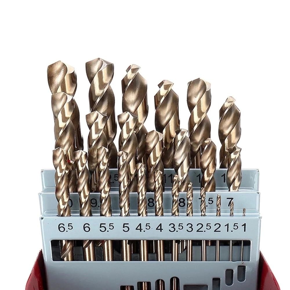 5Pcs M35 Cobalt Metal Drill Straight Shank Twist Drill Bit Set HSS-Co Hole Opener Tool For Stainless Steel Metal Iron Woodworking(25pcs)