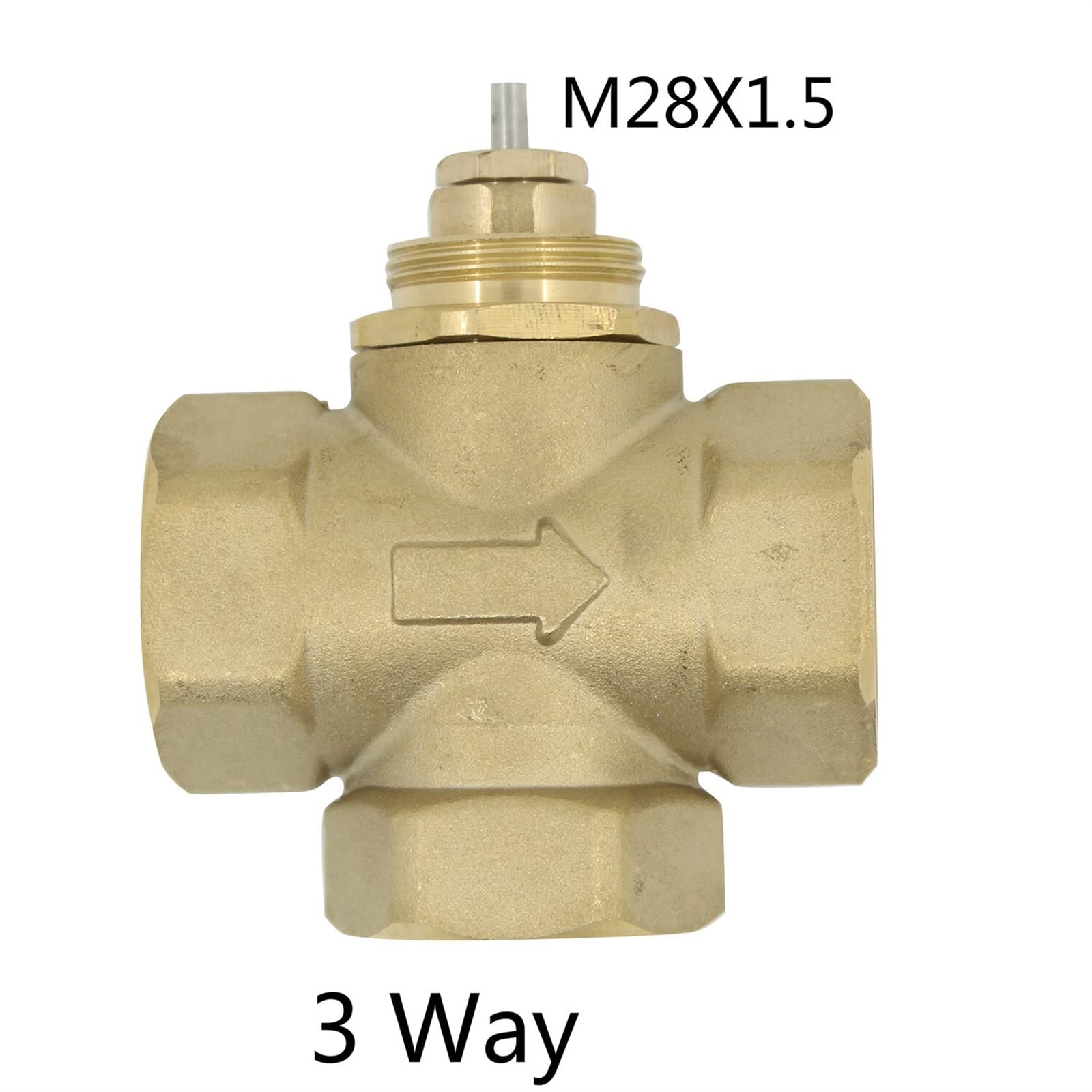 Válvula de Tres vías latón bidireccional DN15 DN20 DN25 M30X1.5 M28X1. 1 Uds(3 Way-dn15,M28X1.5)
