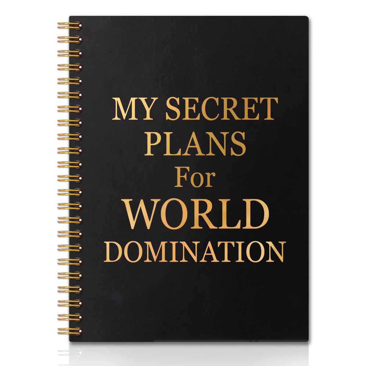 QYUVK My Secret Plans For World Domination 160 Pages Blank Spiral Notebook, Funny Notebook Gifts for Christmas Birthday, Novelty Saying Sarcastic