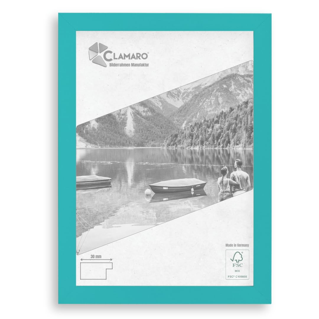 CLAMARO Cadre Puzzled pour Puzzle 60x80 cm, Turquoise Pastel, Moulure 30 mm