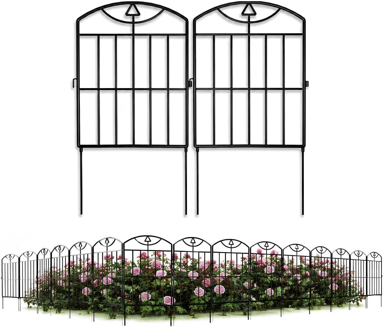 Garden Fence, 17in (H) x25ft (L) Garden Fencing Animal Barrier, 24 Panels