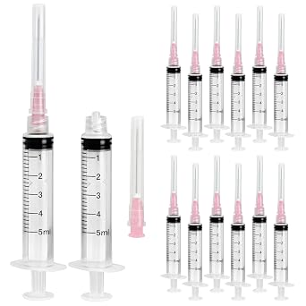 30 Pack 5ML Syringes with 18G 1.5 Inch, Disposable Luer Lock Syringe Individually Sealed