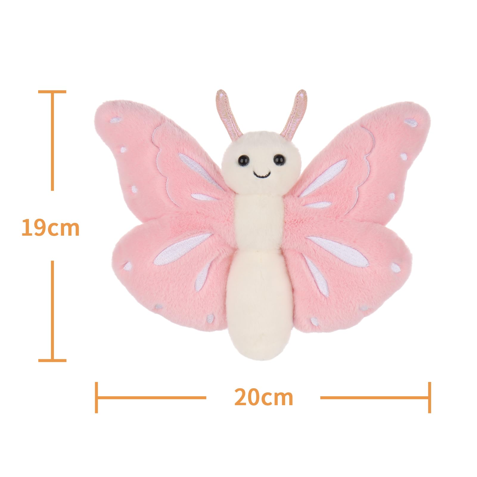 Apricot Lamb Peluche Farfalla Morbida Per Bambini, 24 Cm, Rosa, Giocattolo Per Neonati E Bambini, Regalo Di Nascita E Compleanno