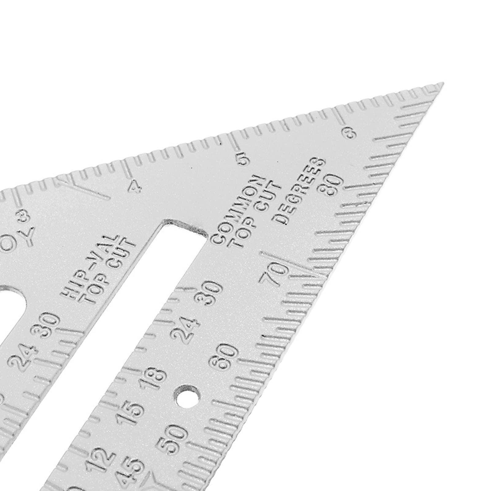 Woodowrking Ruler, Aluminum Alloy Portable Rafter Square Clear Scale for Marking (Silver)