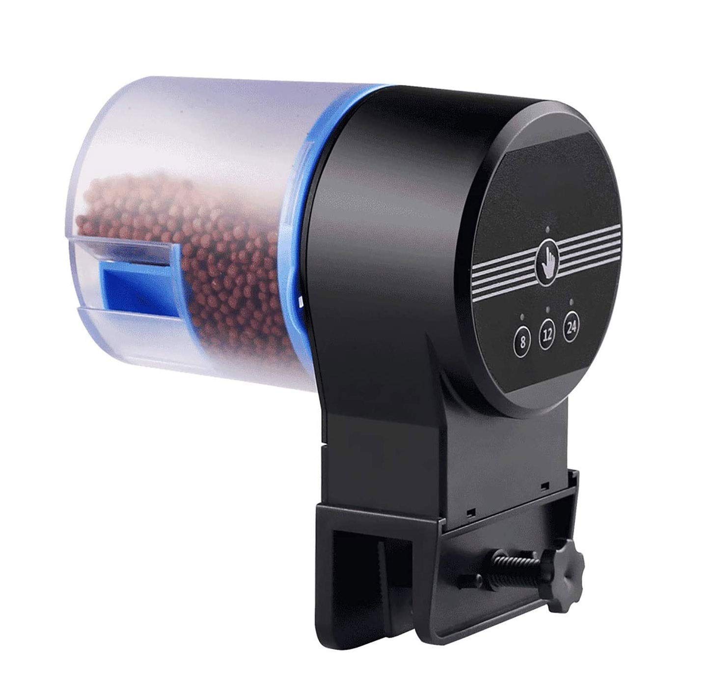 SMSOM Alimentador de pescado automático - Temporizador recargable Alimentador de peces, cargador USB Dispensador de alimentos para acuarios o tanques de pescado, dispensador de alimentos de wifi de pe