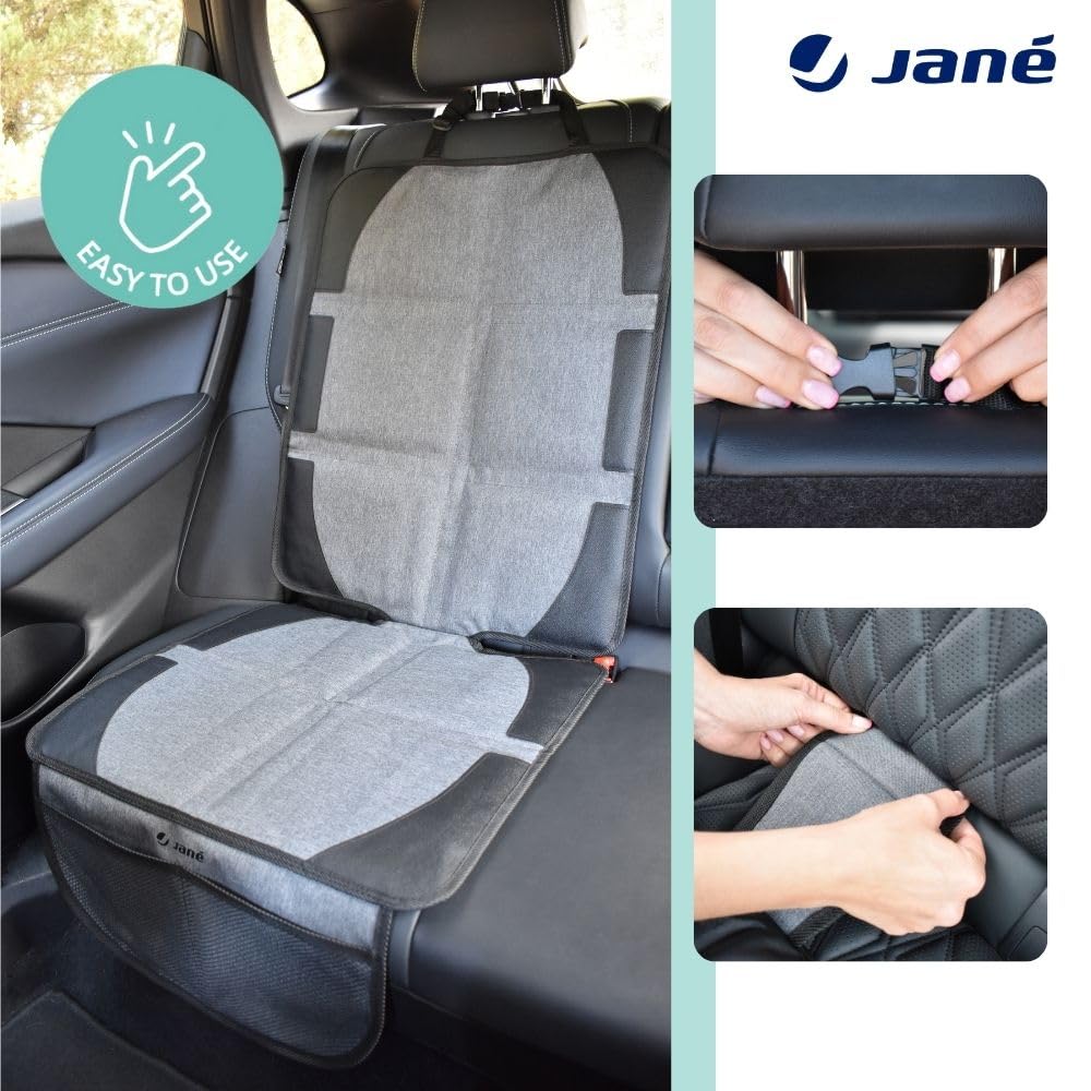 Jané Protecteur De Siège Auto Universel Pour Siège Bébé - Imperméable, Anti-Taches Et Compatible Isofix - Gris