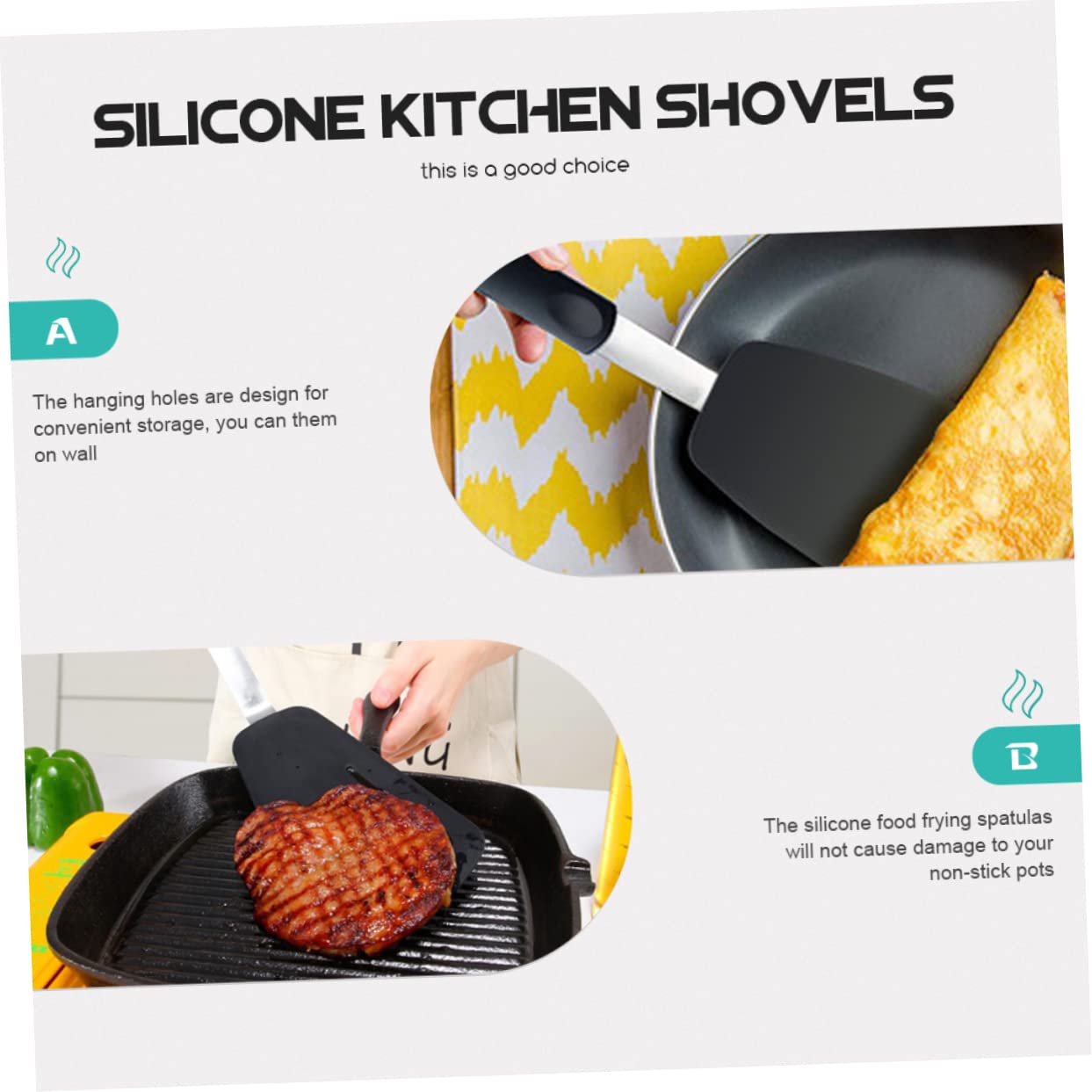 LIFKOME 3pezzi Spatole in Silicone per Cucina da Cucina in Silicone per Biscotti Utensili da Spatole per Bistecche per Uso Domestico e Ristoranti