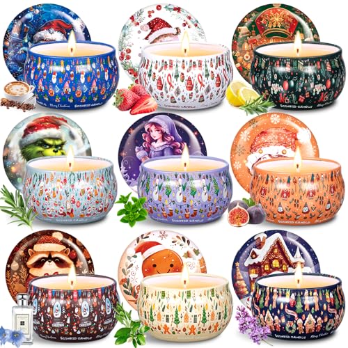 RDDAIPE Velas Aromáticas 9 Piezas, Set Velas Aromaticas Regalo, Velas Perfumadas Navidad, Regalo Mujer Velas, Cera de Soja Vela Perfumada Para Día de la Madre, Navidad, Cumpleaños, San Valentín