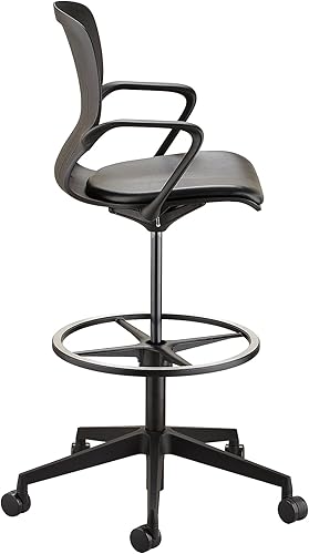 Vista 10 de Safco Metro - Silla de oficina ergonómica, altura extendida, ajustable con base giratoria, acolchada, color negro