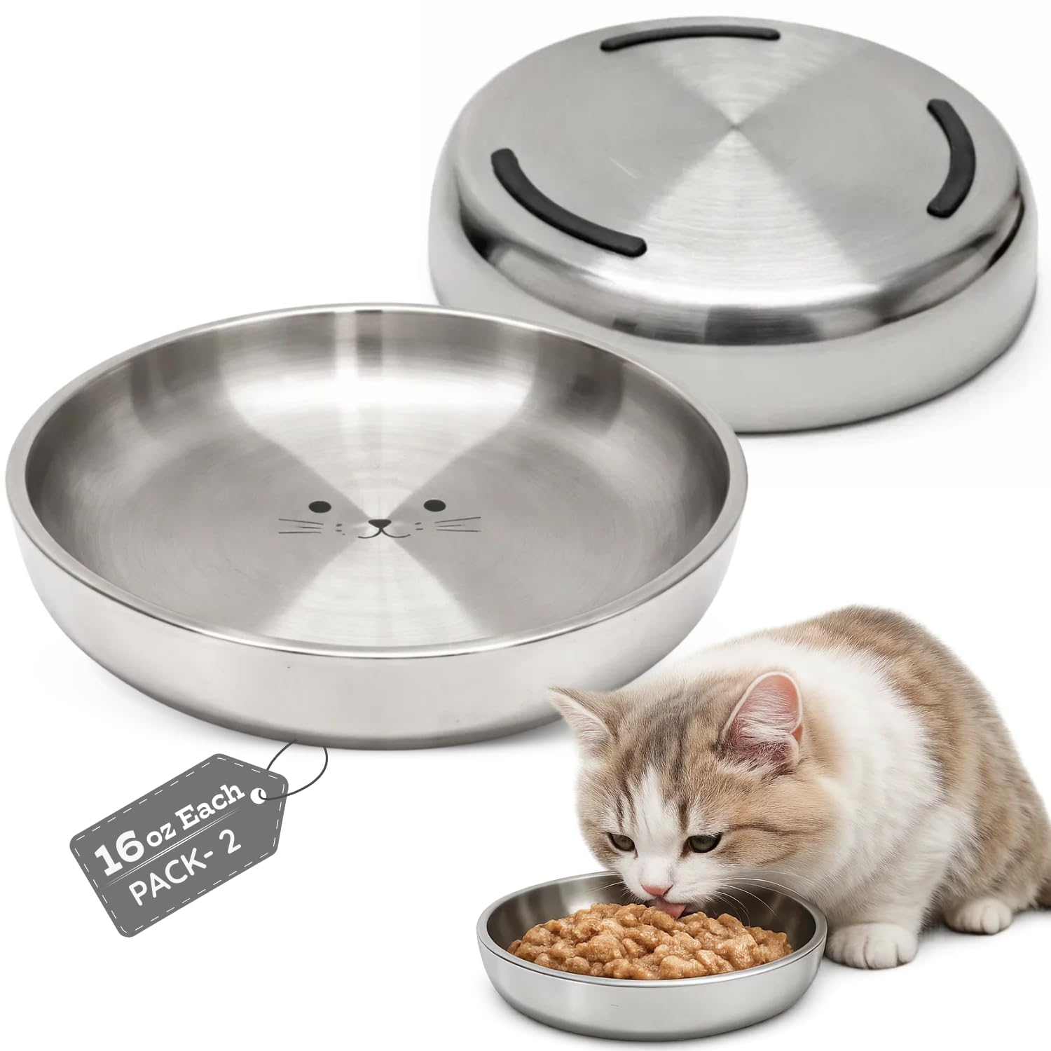 Gamelle pour chat ergonomique peu profonde anti-renversement