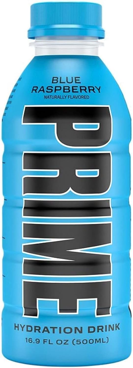 Comfortos Prime Hydration Energy Drinks by Logan Paul & KSI - 500ml (16.9 Fluid oz.) Naturally Flavored with Zero Sugar, Boost and Caffeine Free – Multiple Flavors (BLUE RASPBERRY), Pack Of 1