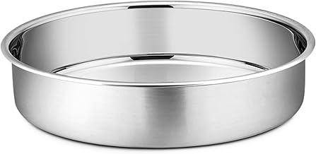 Homikit Round Baking Mould, 24 cm, Stainless Steel Large Cake Mould, Cake Mould, Baking Moulds for Cakes, Brownies, Tarts, Highly Polished, Easy to Clean and Dishwasher Safe