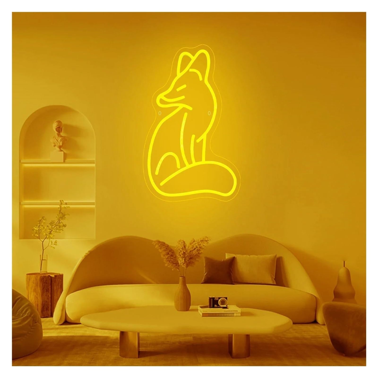 Volpe animale per insegna al per neon per alimentazione per dimmerabile 42cm×26cm neon