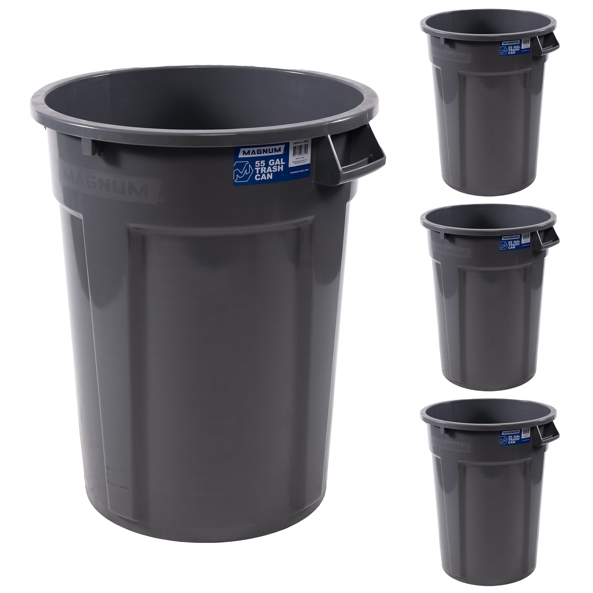 Amazon.com: Magnum Tool 55 Gallon Trash Can, Construction Grade