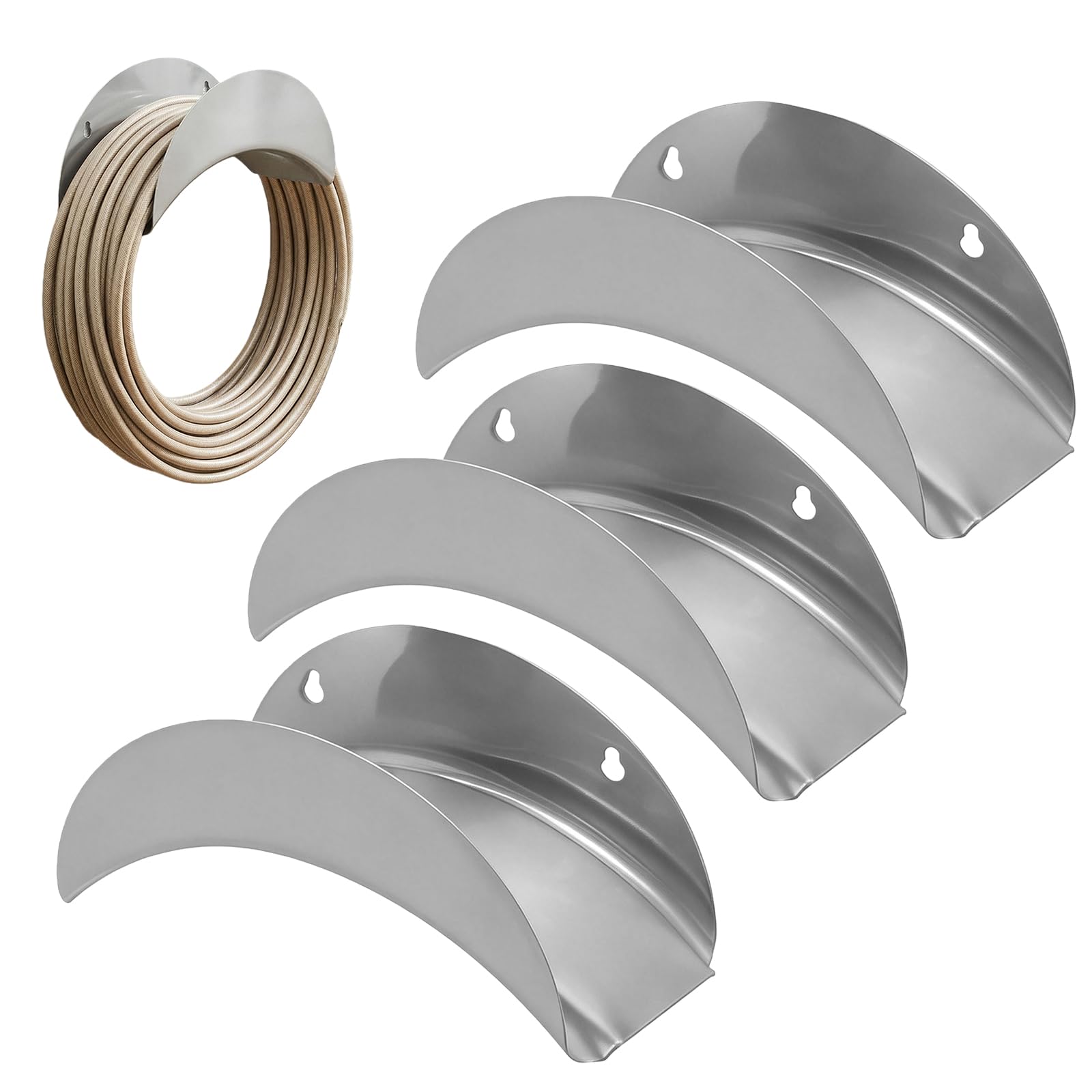 BORDEAG Lot de 3 Support Mural Acier au Carbone, 26 x 11.5 x 12 cm, Support Tuyau Arrosage, Porte Tuyau Arrosage Mural, Rangement Tuyau d'arrosage, Cours, Ccènes de Travail