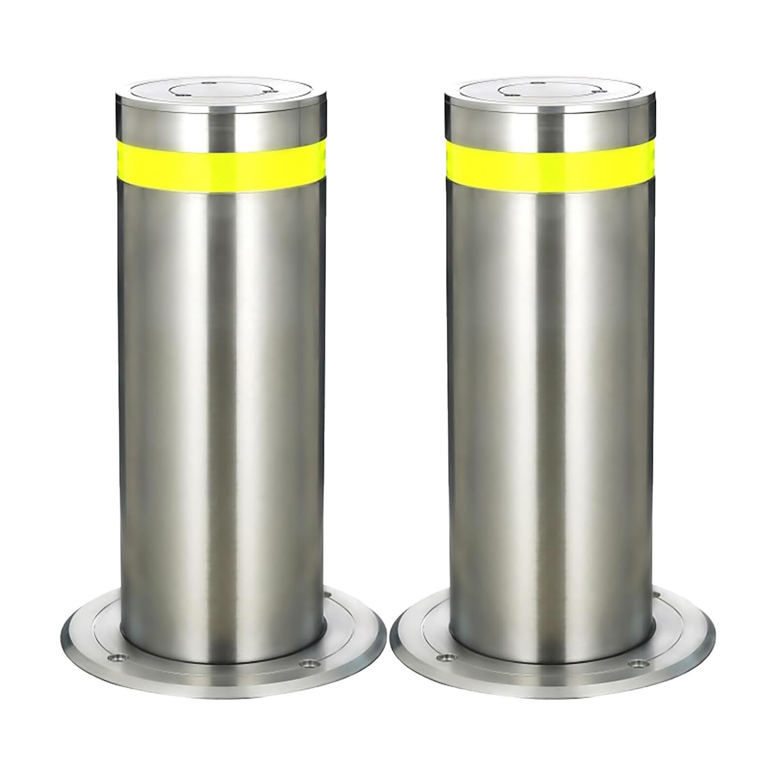 Borne de sécurité en acier inoxydable 133x3mm avec bandes réfléchissantes x2