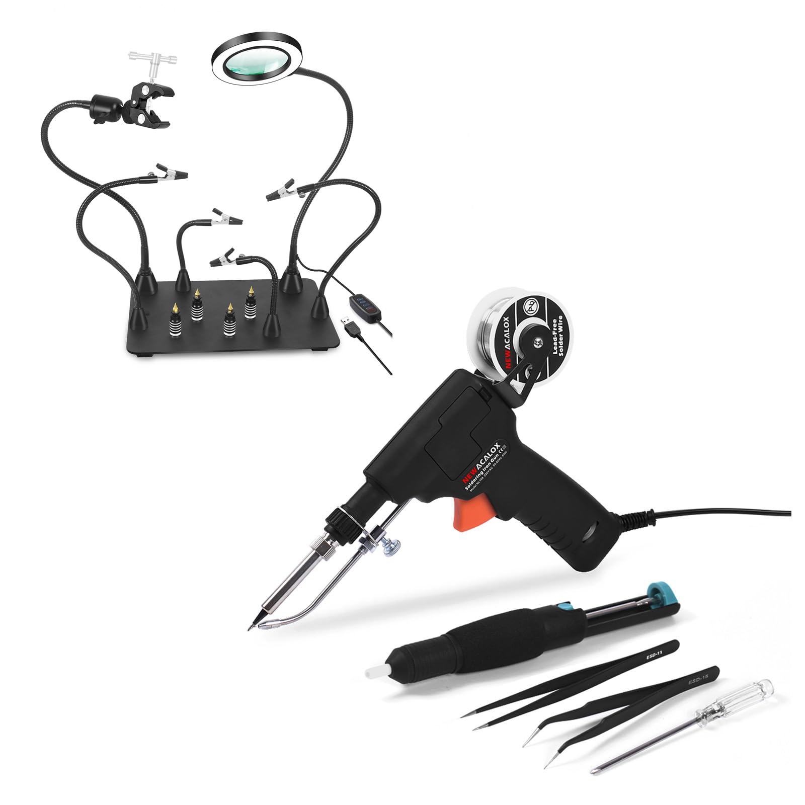 soldering gun kit woth big helping hands set