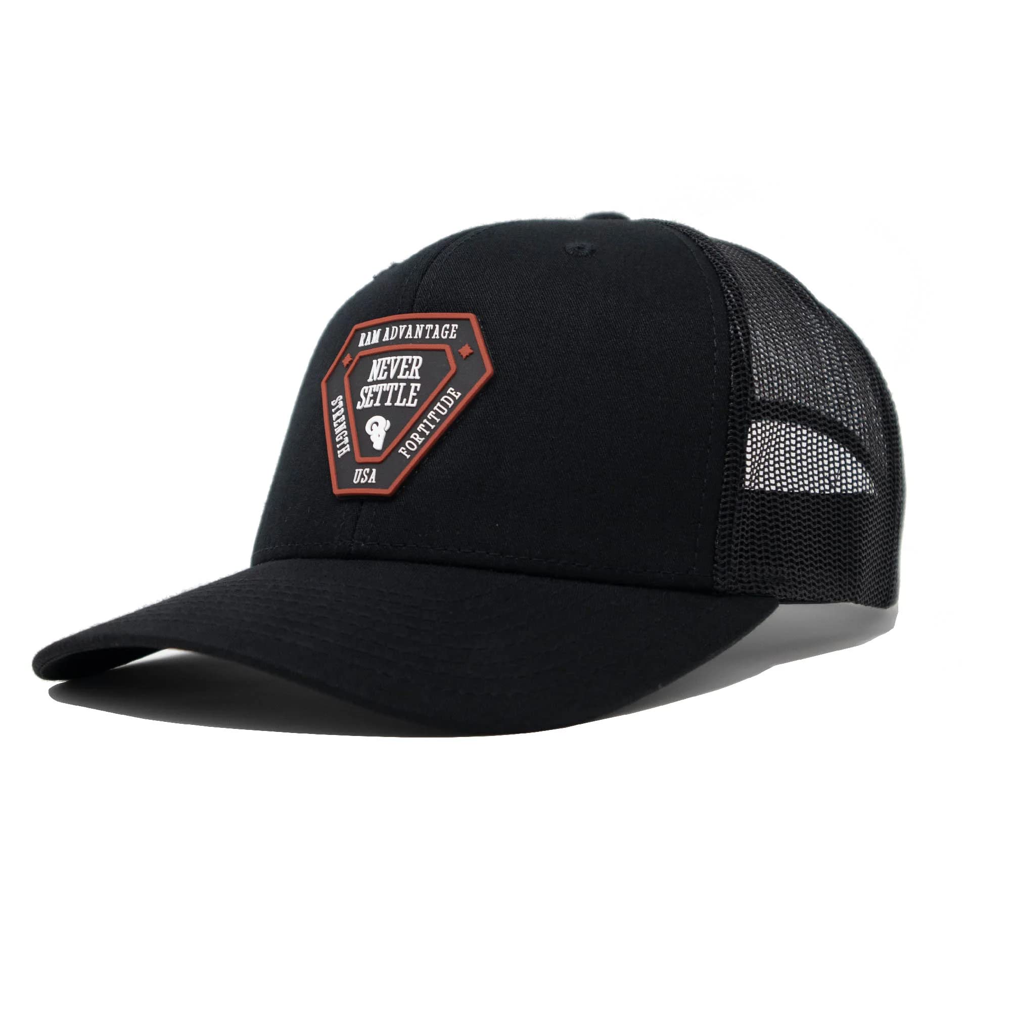 RAM ADVANTAGE Performance Trucker Hat | PVC Patch Snapback Cap Premium Quality Durable Comfortable Fit