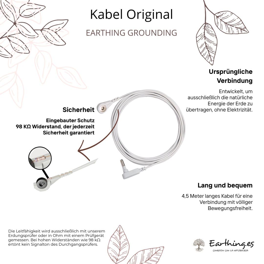 Grounding Bettruhematte zum Schlafen – Leitfähige Earthing Matte aus PU mit Kabel und EU-Adapter – Reduziert Stress, Verbessert Schlaf und Lindert Schmerzen – Verschiedene Größen Verfügbar