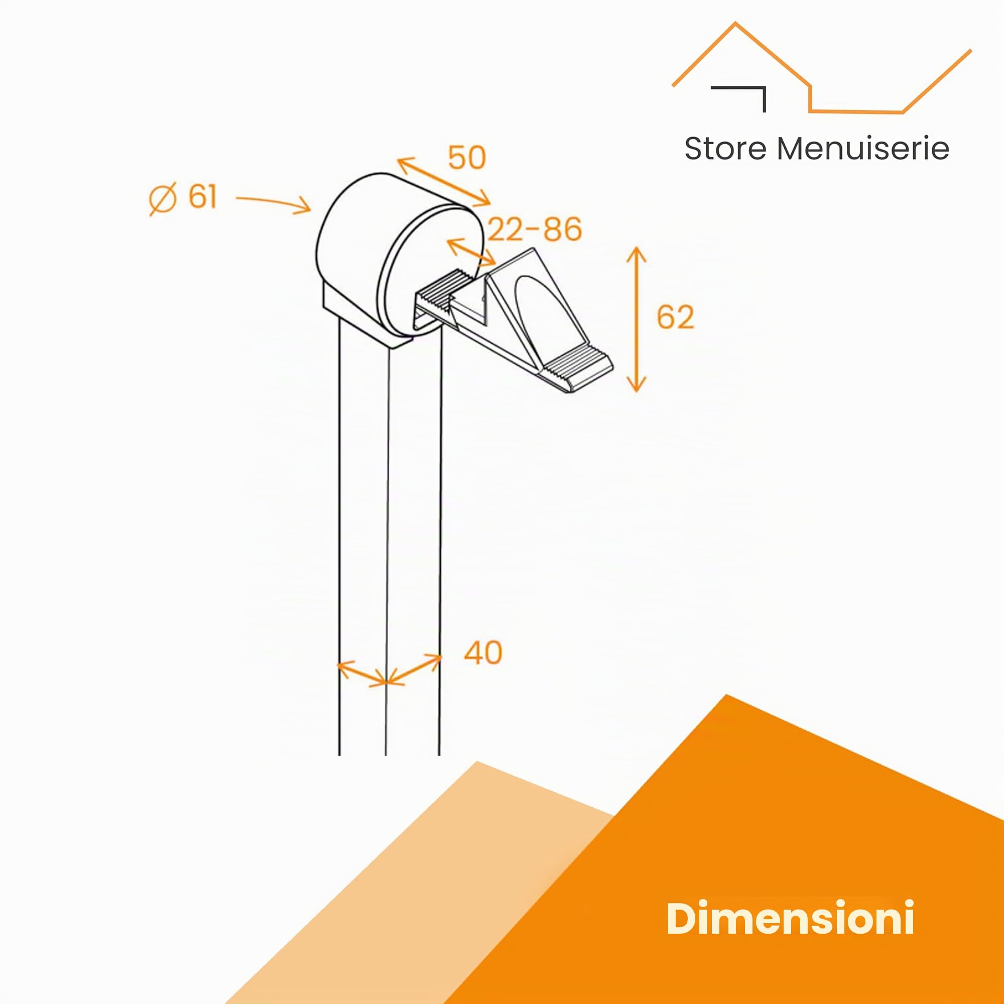 Fermo per cancello a battente e tubo, arresto in composito, tubo in alluminio, sistema di chiusura automatica resistente
