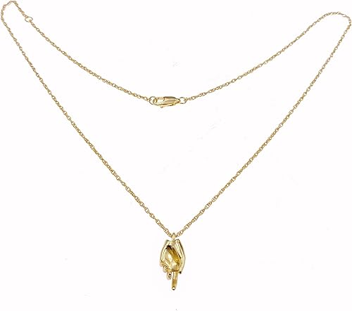 VERAMEAT Collar de mano de Dios, latón dorado y plata de ley, collar inspirador, anatomía, fe