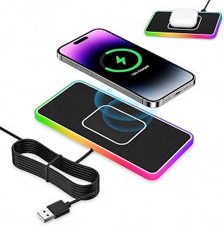 Auto Wireless Ladegerät 15W, Induktions Ladegerät Auto Anti-Rutsch Ladepad | PD20W USB Auto Ladegerät, Kabelloses Ladegerät Auto für iPhone 15 14 13 Samsung S23 S22, 1m Kabel