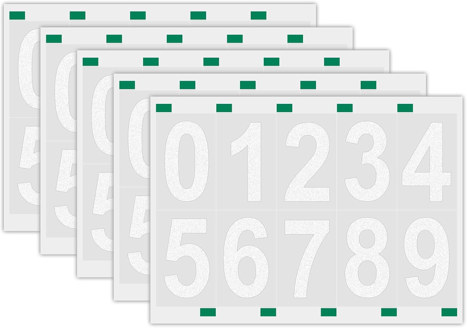 Lacasa Reflective Mailbox Numbers for Outside, 2 Inch Self Adhesive Vinyl House Address Number Stickers, Waterproof Numbers for Mailbox, Door, Signs, Garbage Bins, Cars, Trucks (0-9, 5 Sets)
