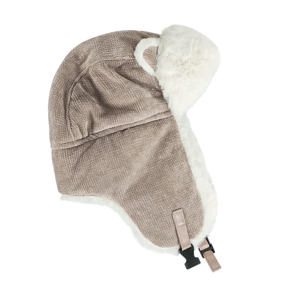 ITODA Enfants Chapka Chapeau d'hiver avec Oreillette Protéger Oreilles Bonnet d'aviateur Russe en Velours Casquette Épais Thermique Chapeau de Ski Extérieur pour Filles et Garçons 6-14 Ans