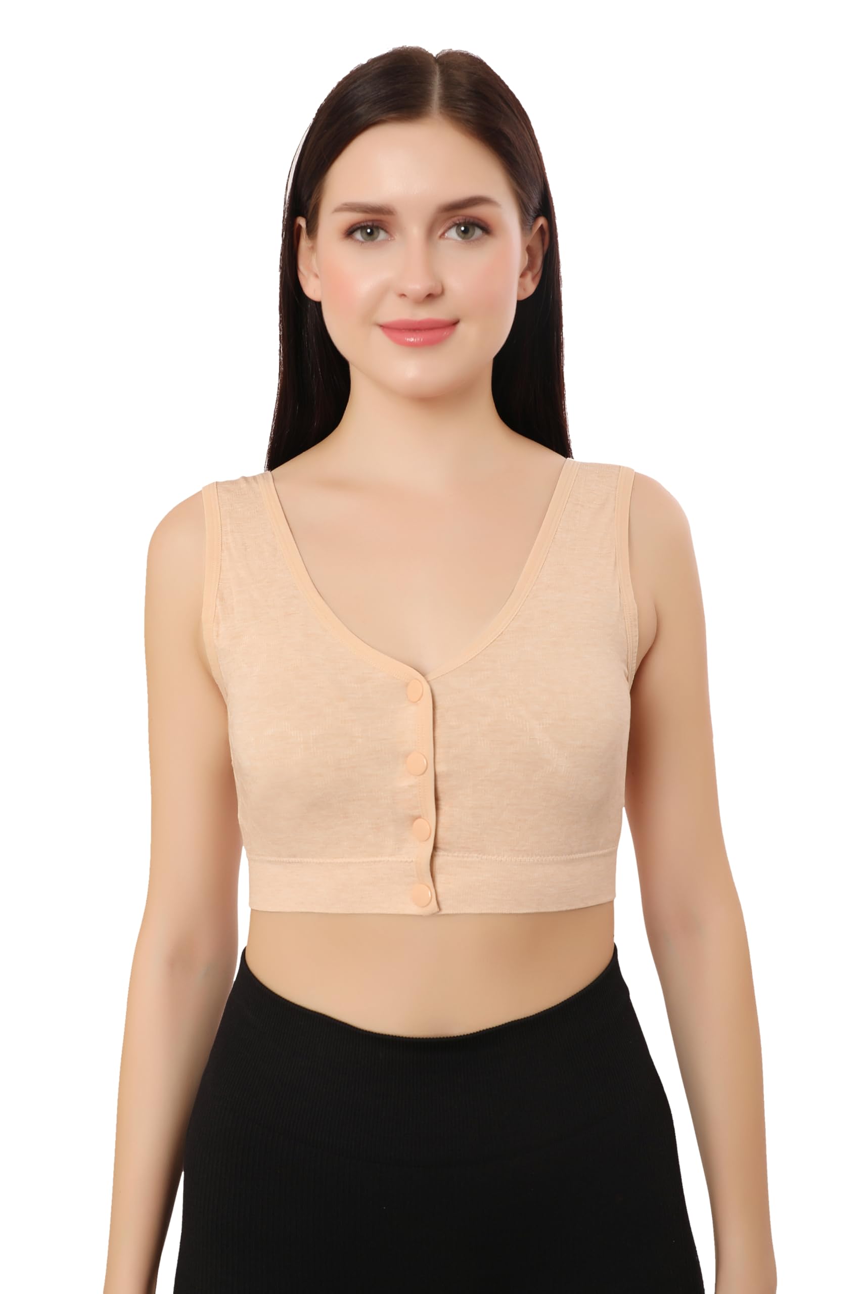 fabluk Plus Size Front Open Non-Padded Bra for Women | Everyday Comfort | Soft Cotton Spandex | Easy Wear & Support-picture-9