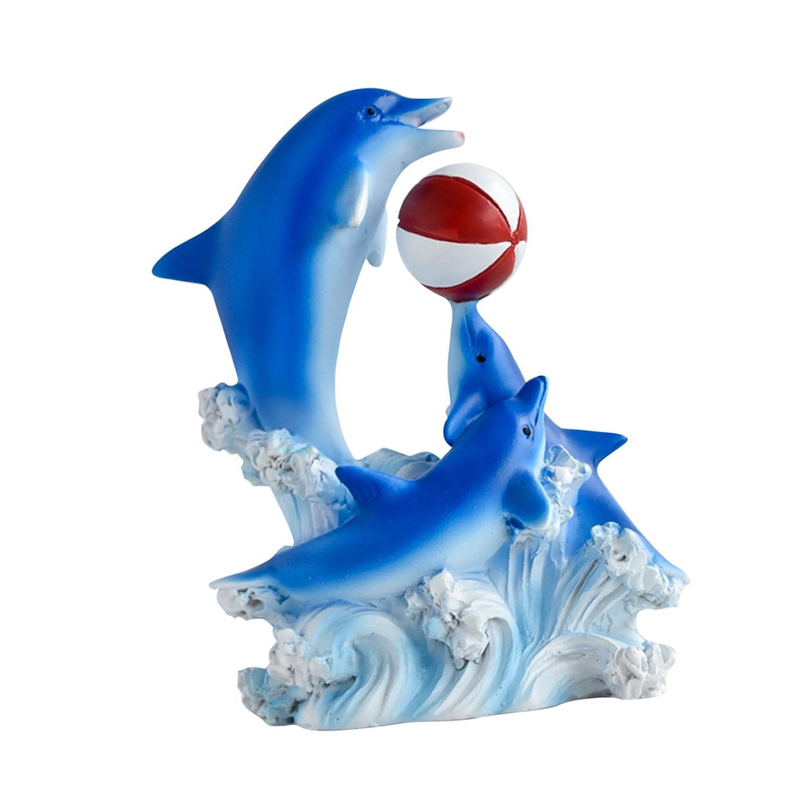 TWISAXC Exquisite Dolphin Ornament Adds Of Elegance To Home Dolphin Statue Figurine Home Decor Wedding Party, Blue, Style A