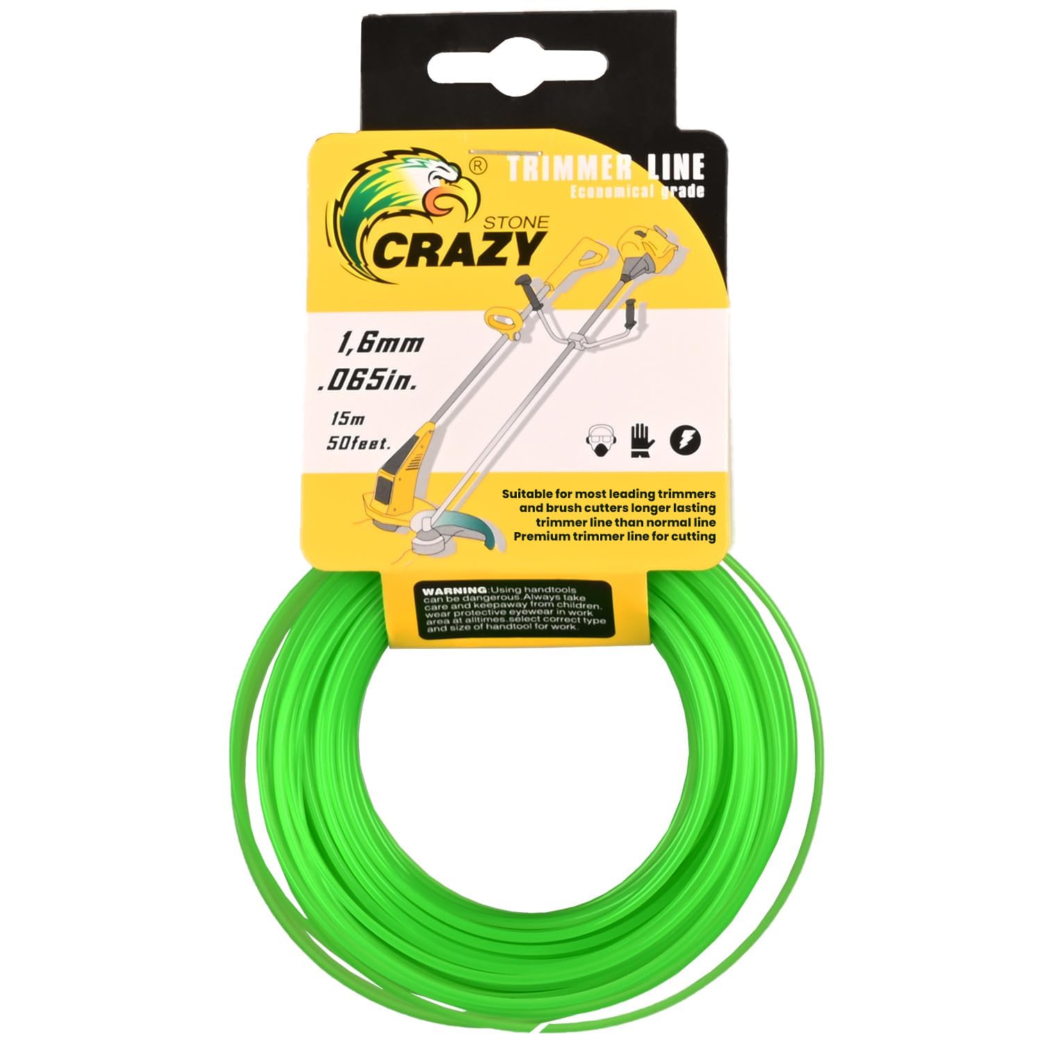 OUTO Trimmer Line Heavy Duty Nylon Rope Bundle Garden Tool for Weed Strimmer Grass Cutter Machine (Yellow, 1.65mm X 15m) (B0CRL2FHBR) Amazon Price History, Amazon Price Tracker