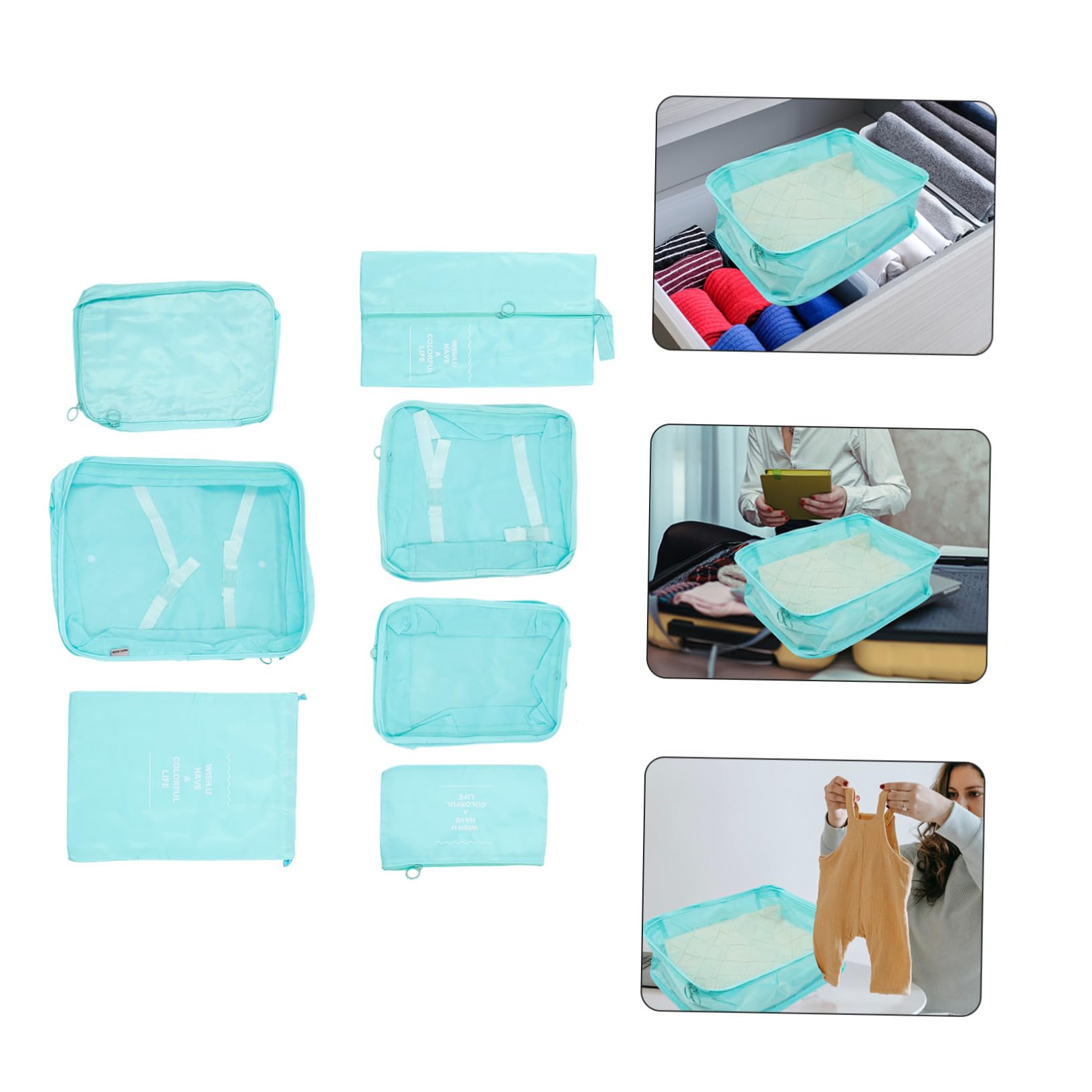 Reise Aufbewahrungsbeutel 1 Satz aus Polyester mit Kordelzug | Kleidung, Packorganizer für Outdoor Reisen, Wasserabweisend und Platzsparend