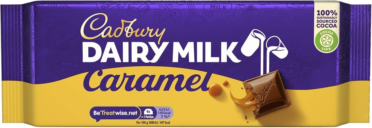 Cadbury Dairy Milk Caramel Chocolate Bar, 180g